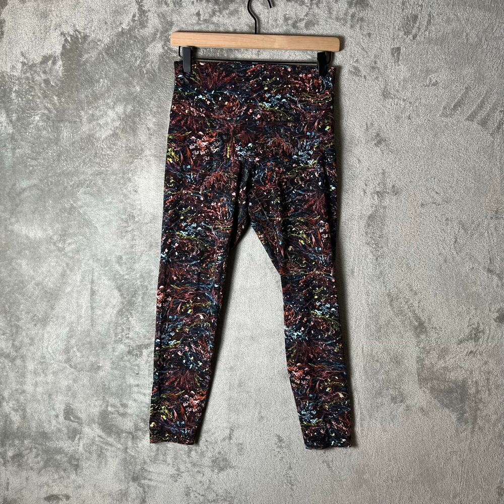 Lululemon Align Pant II 25" Foliage Overlay Multi Size 8 Black Orange‎